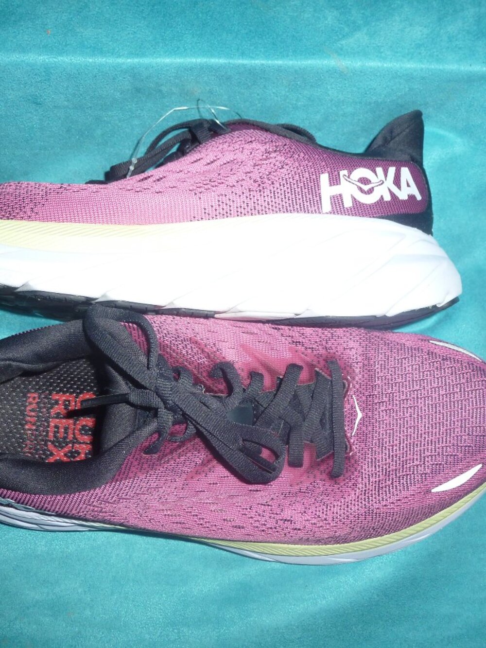 Hoka One One Clifton 8 Women 7.5 Shoe Run Sneaker Purple/Raspberry/Pink/green